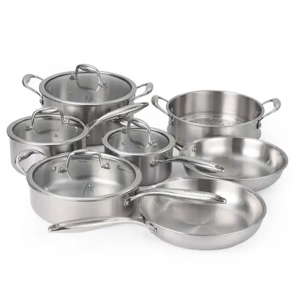 3 Ply Stainless Steel 11-Piece Cookware Set with Lids